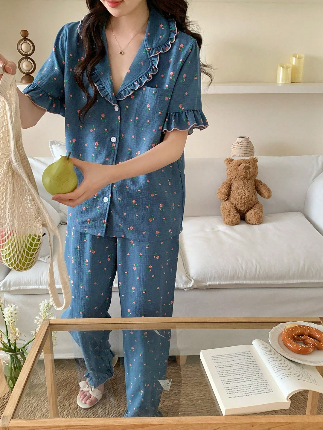 Compleu pijamale SHEIN,albastru