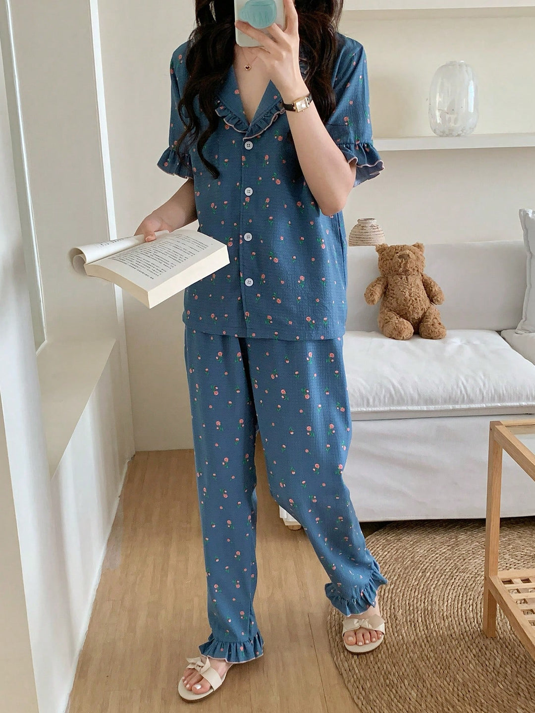 Compleu pijamale SHEIN,albastru
