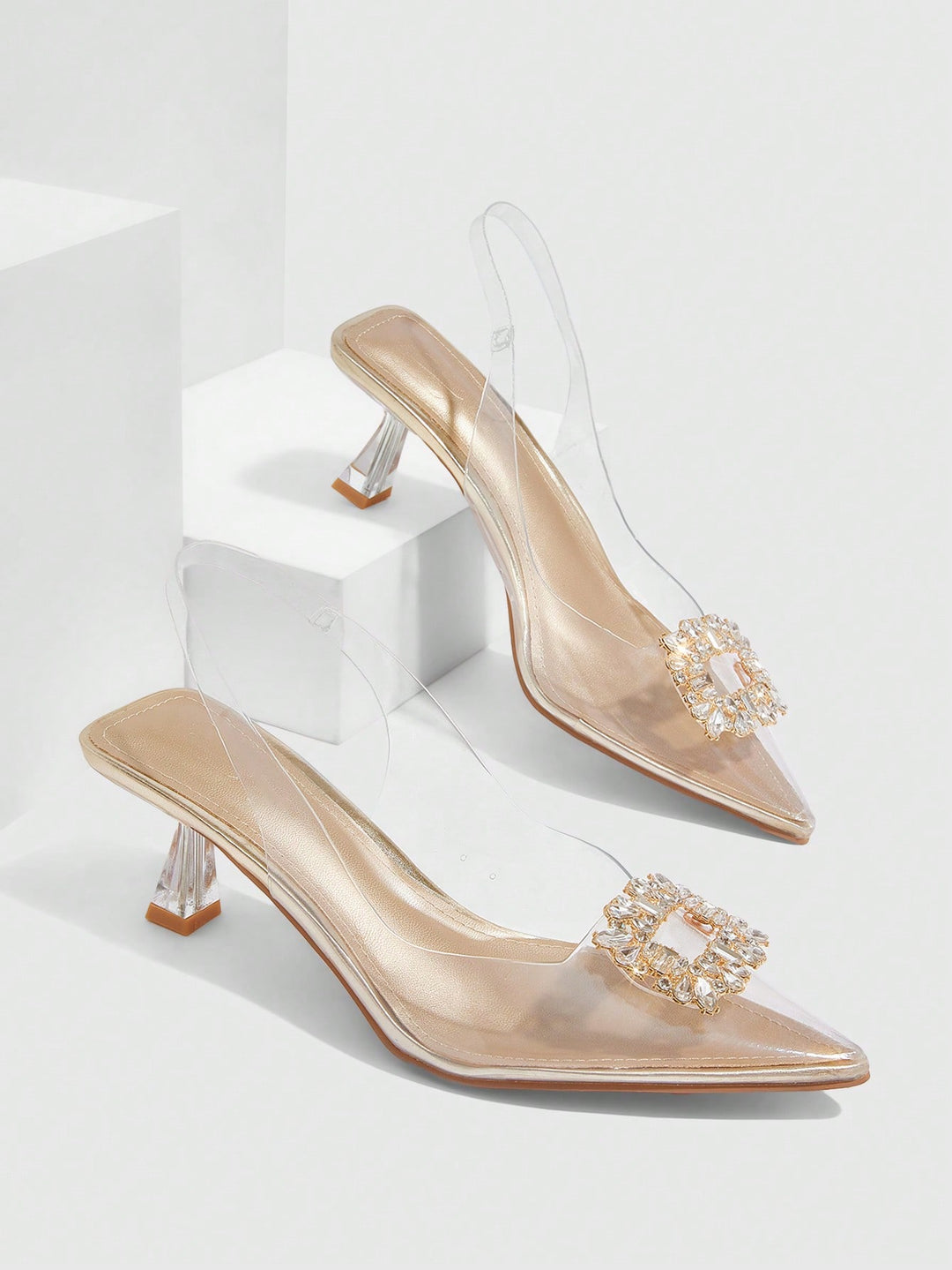Pantofi cu toc SHEIN, auriu