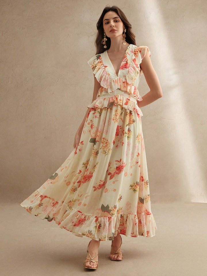 Rochie maxi SHEIN, portocaliu