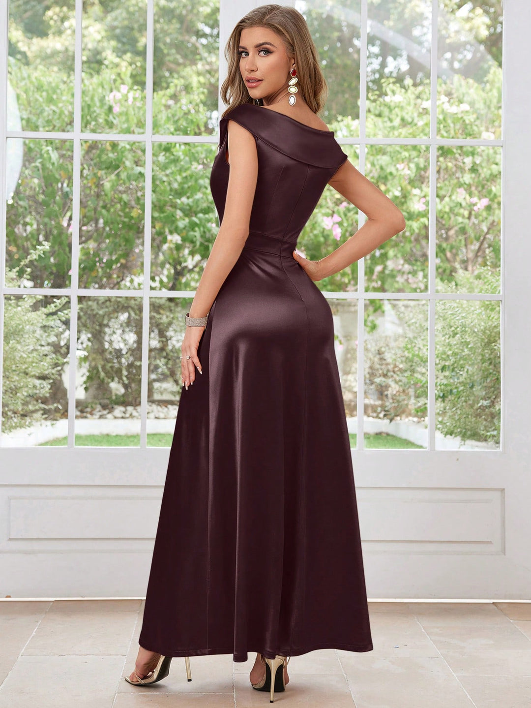 Rochie maxi SHEIN, vișiniu