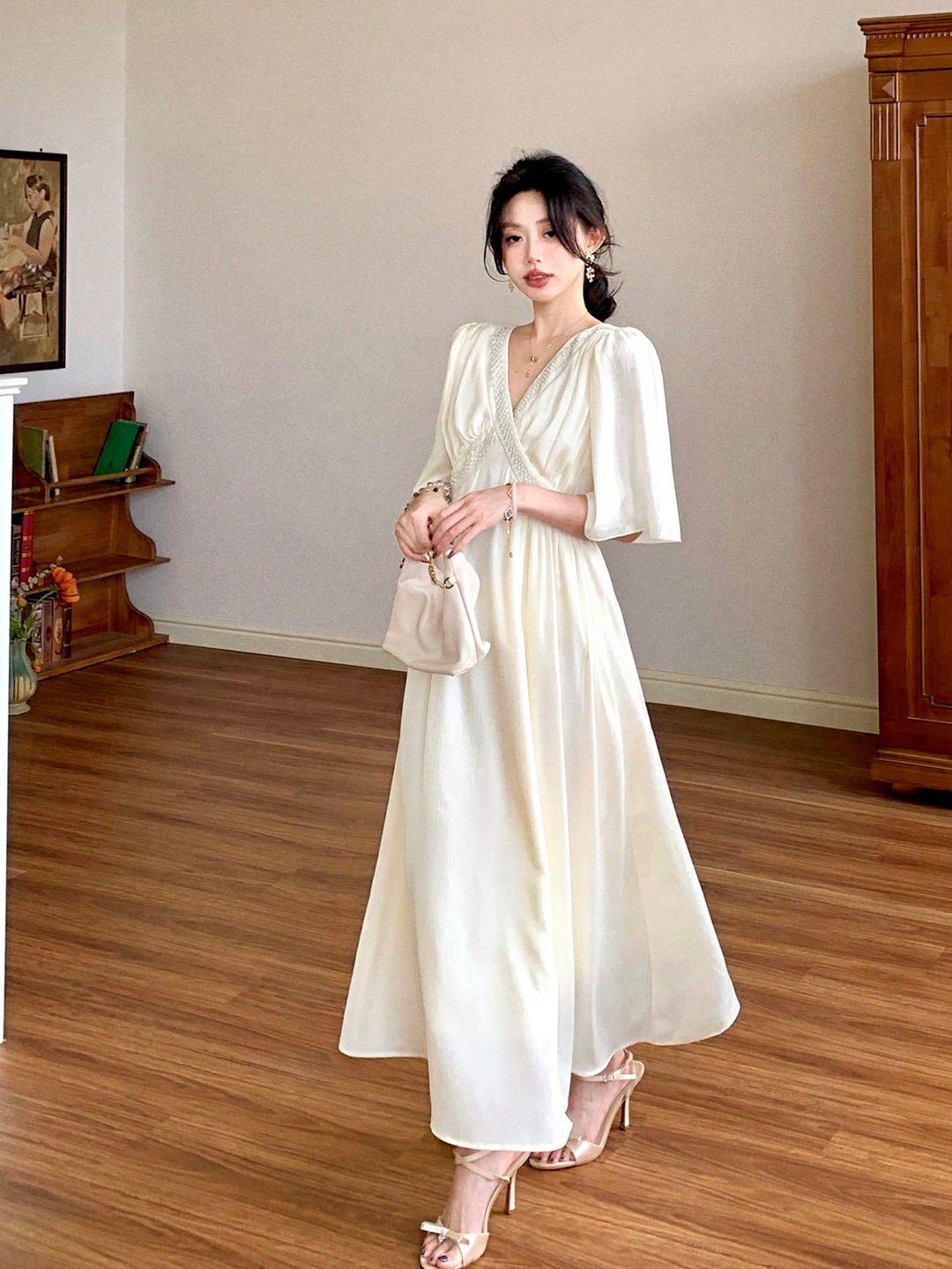 Rochie maxi SHEIN, bej