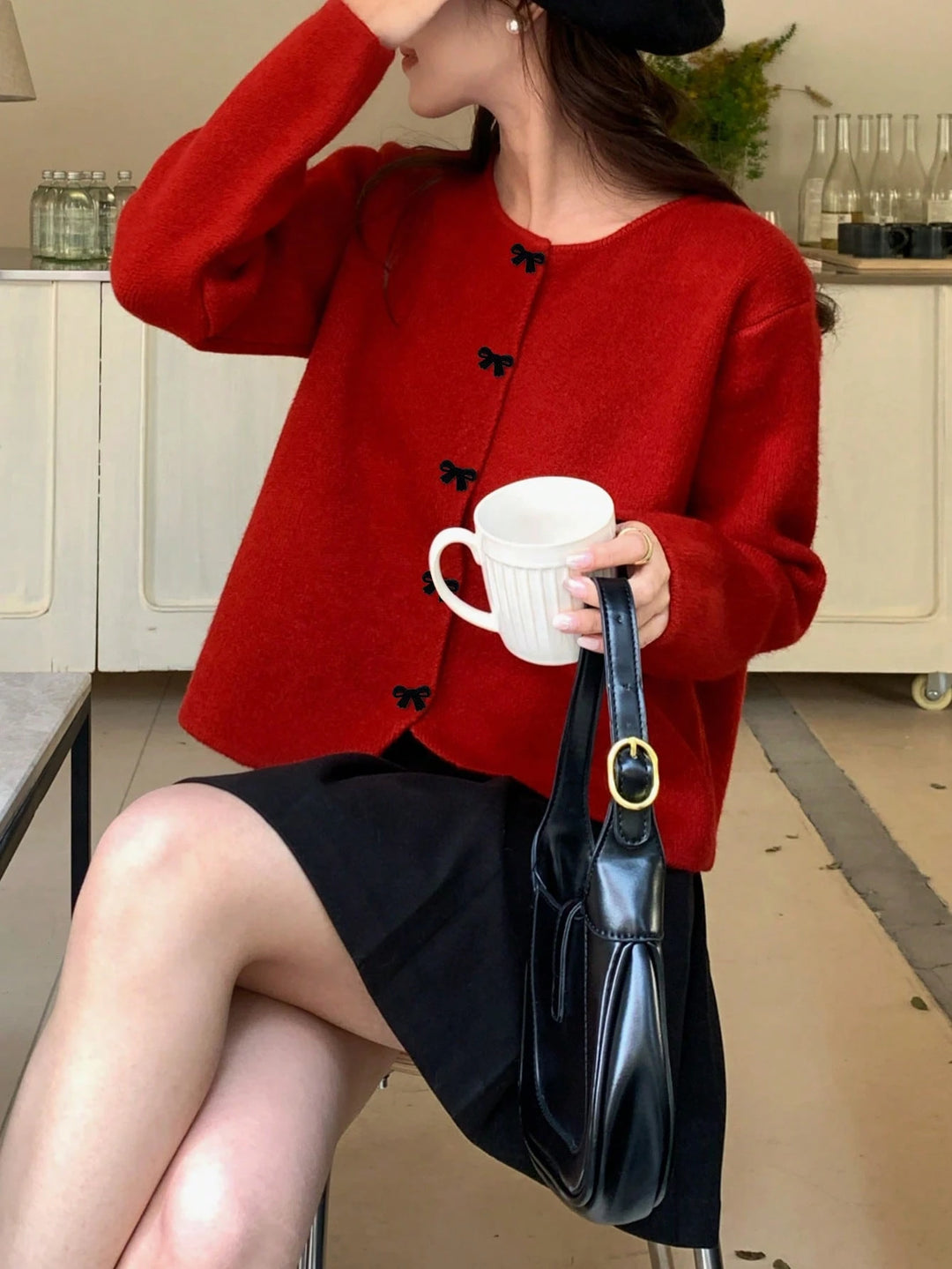 Cardigan SHEIN, vișiniu
