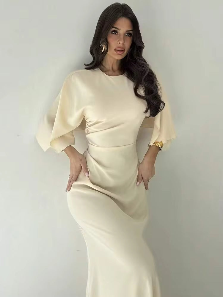 Rochie maxi SHEIN, crem