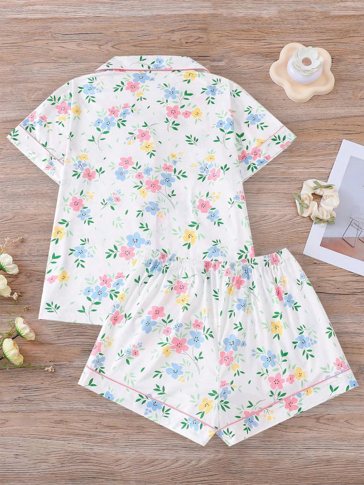 Compleu pijamale SHEIN, alb
