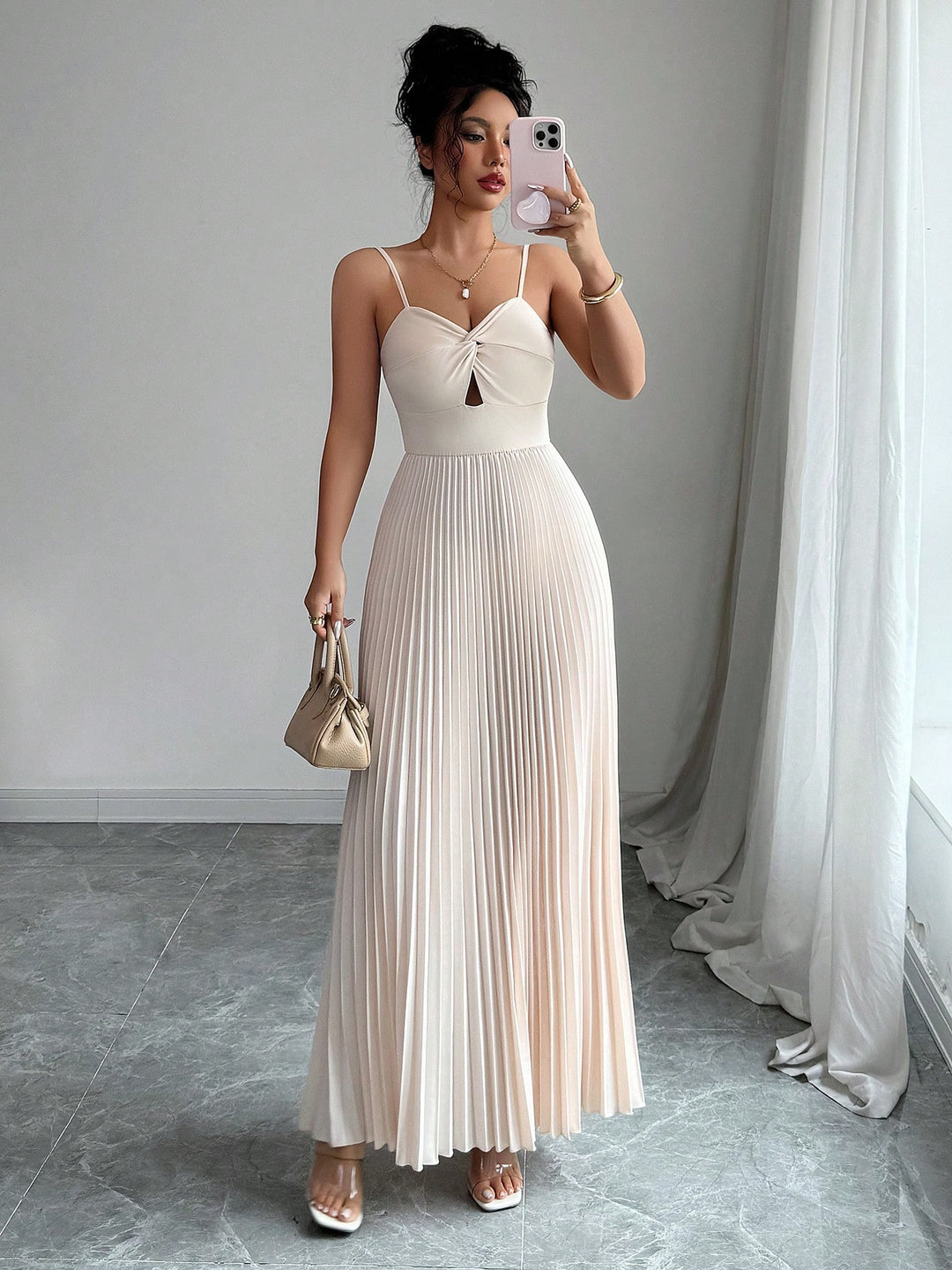 Rochie maxi SHEIN, bej