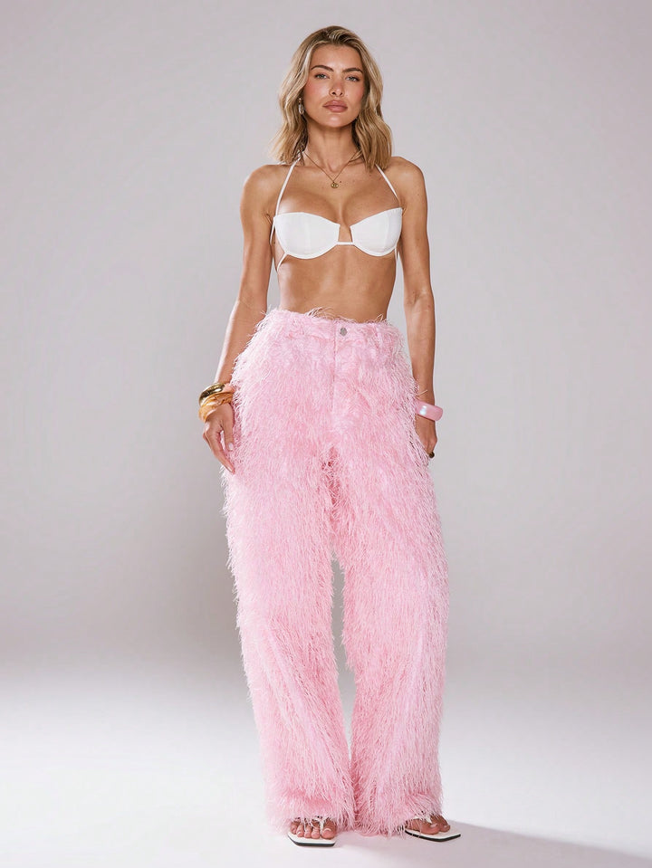 Pantaloni SHEIN, roz