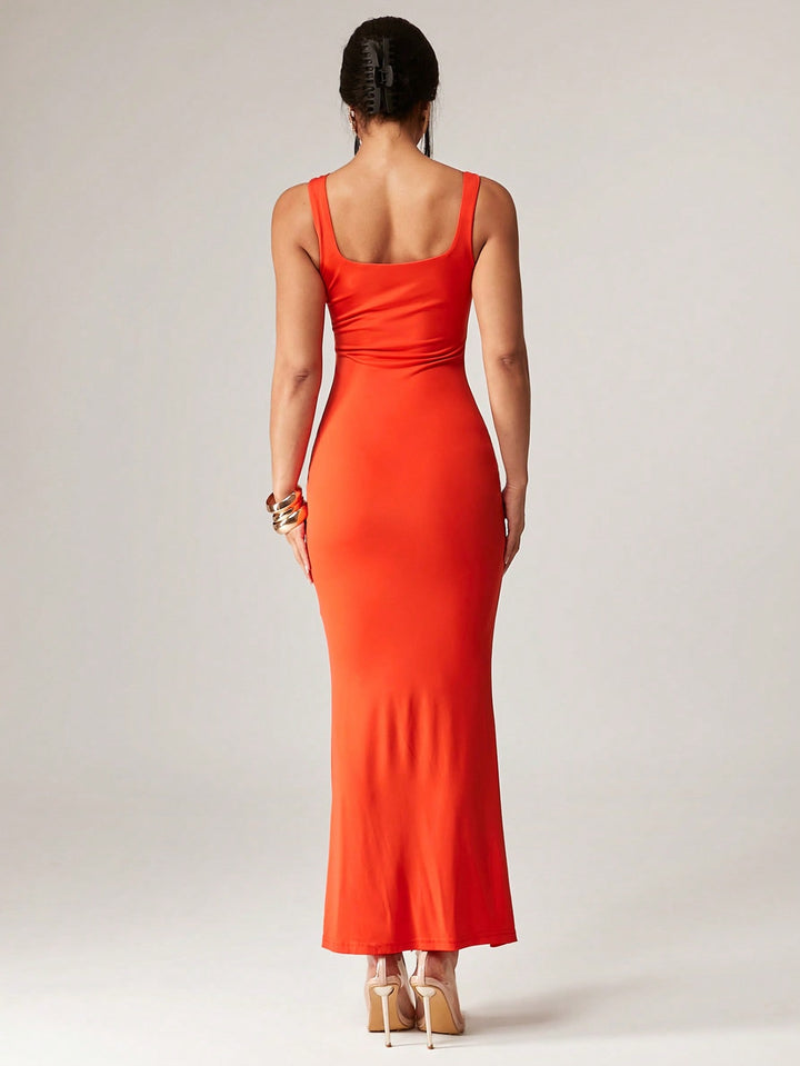 Rochie maxi SHEIN, portocaliu