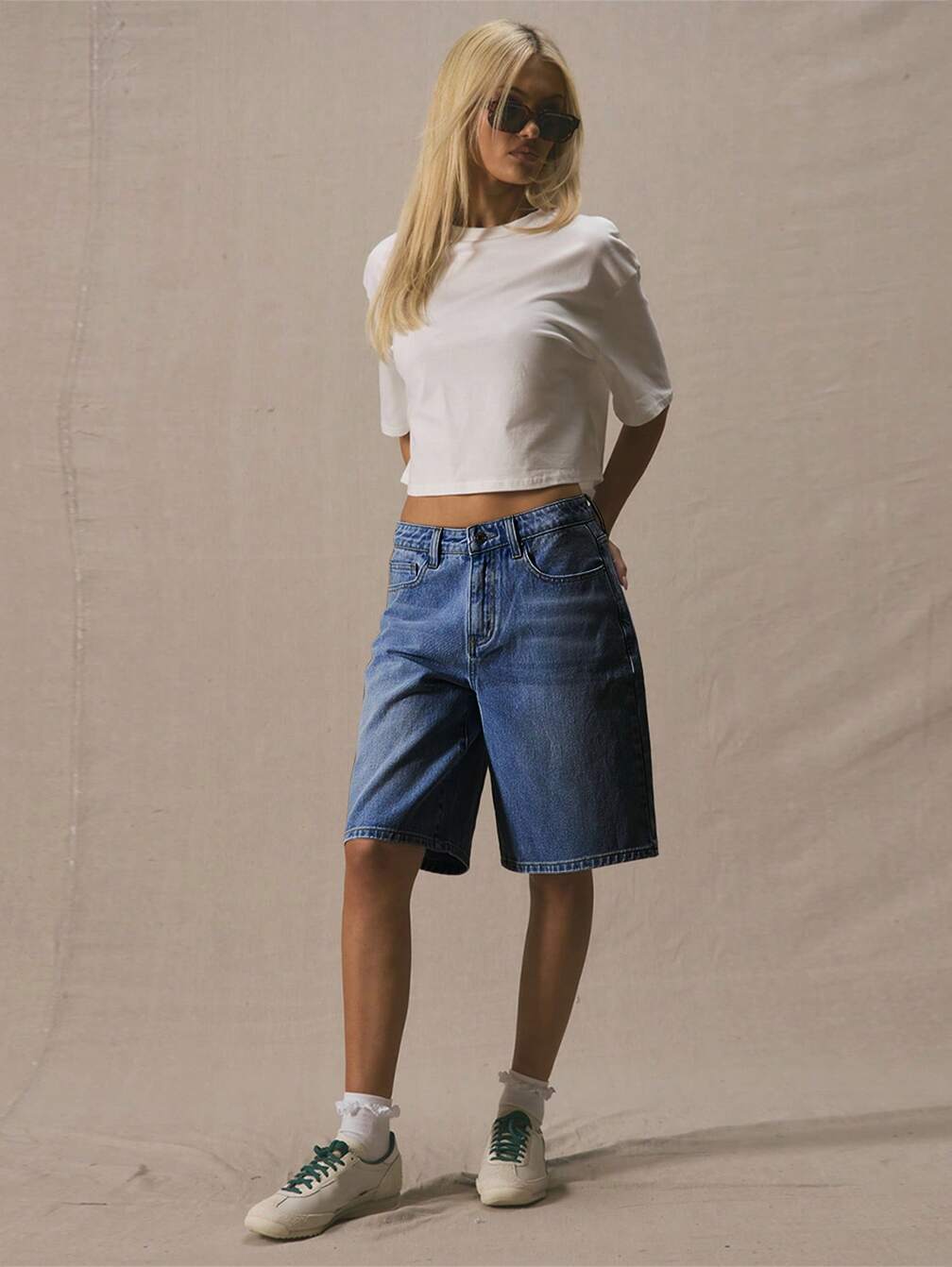 Pantaloni scurți de blugi SHEIN, albastru