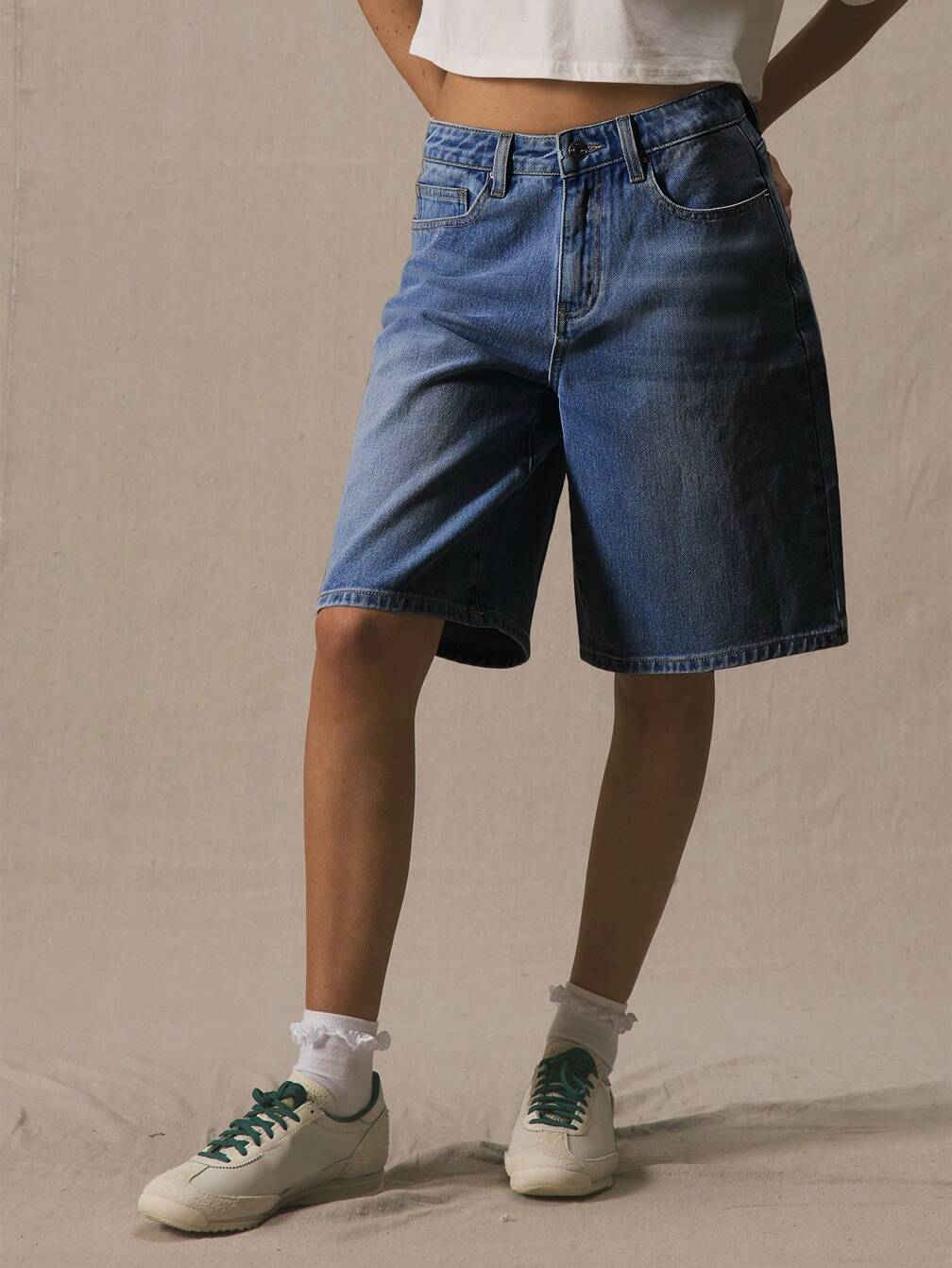 Pantaloni scurți de blugi SHEIN, albastru