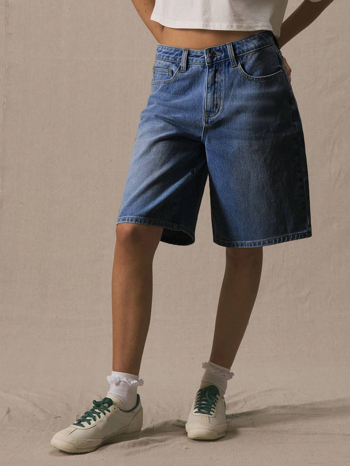 Pantaloni scurți de blugi SHEIN, albastru