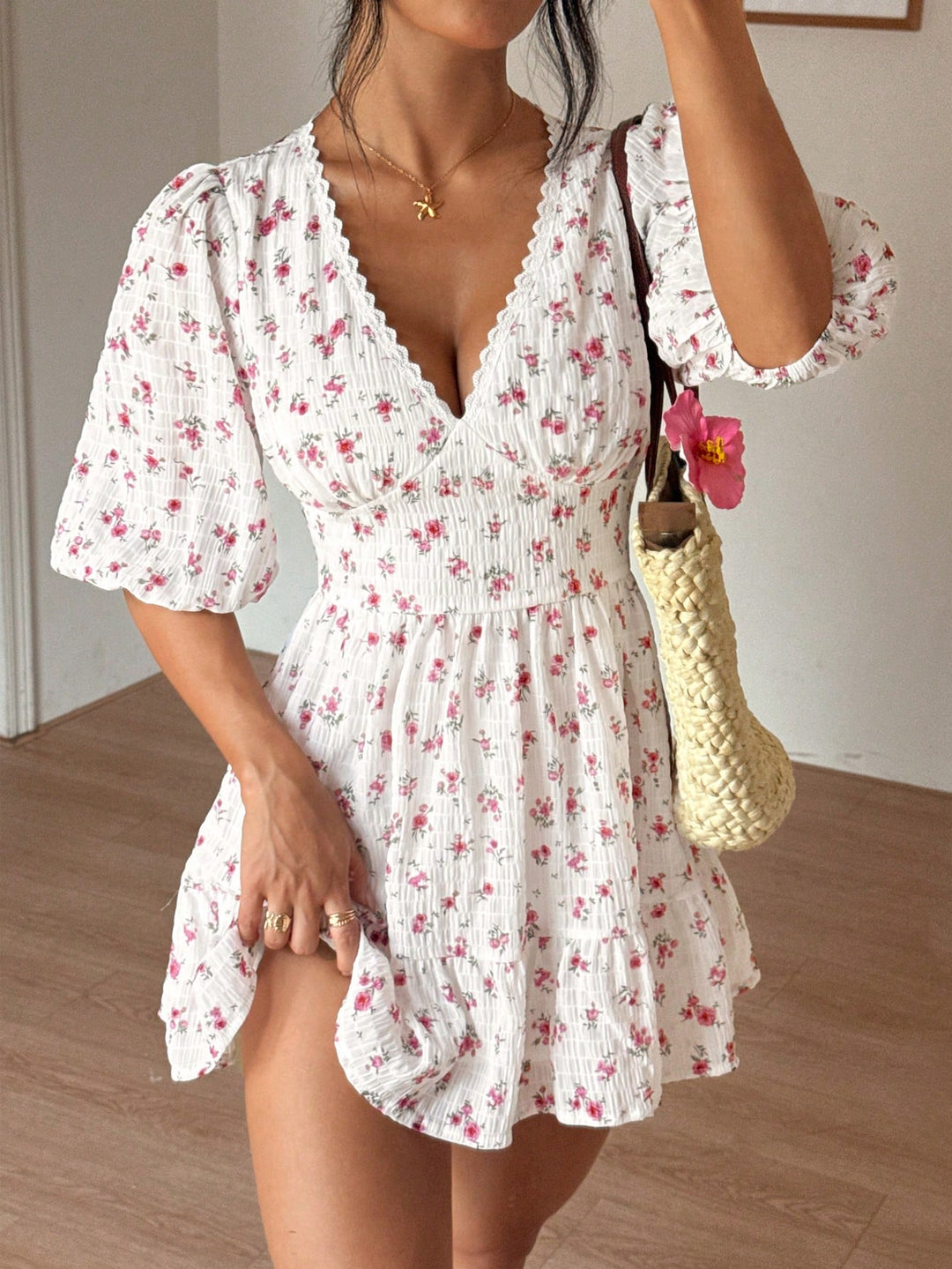 Rochie mini SHEIN, alb