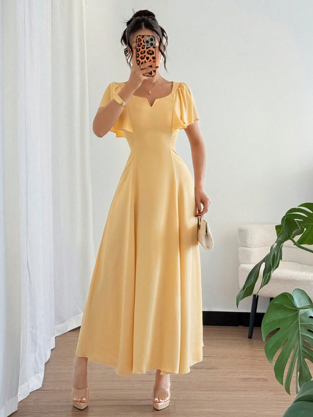 Rochie maxi SHEIN, galben