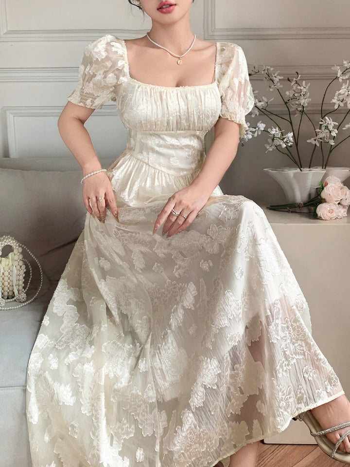 SHEIN maxi ruha, krém