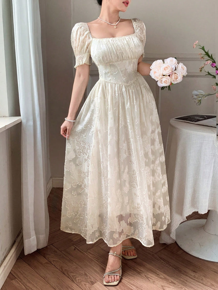 SHEIN maxi ruha, krém