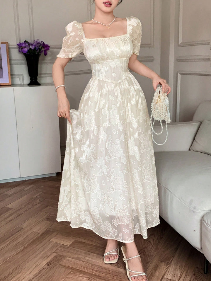 SHEIN maxi ruha, krém