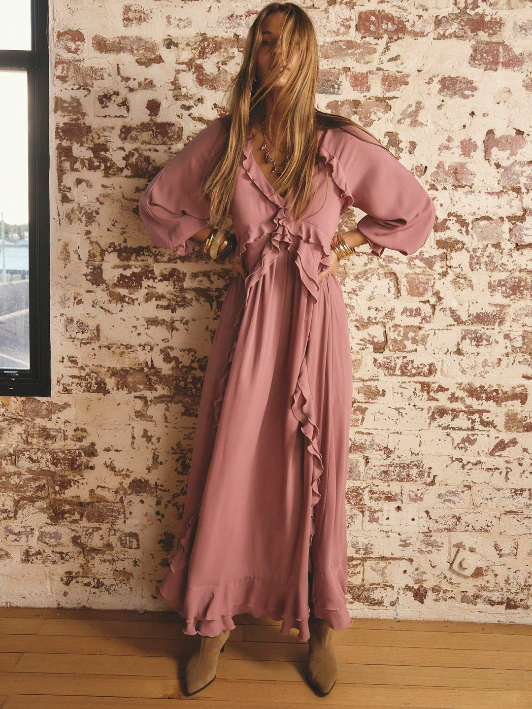 Rochie maxi SHEIN, roz