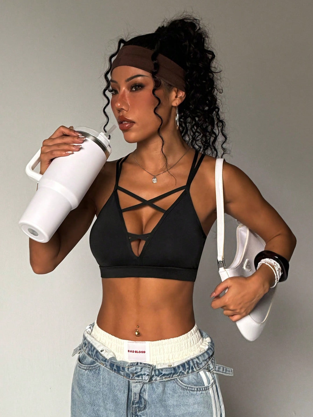 Bustieră sport SHEIN, negru