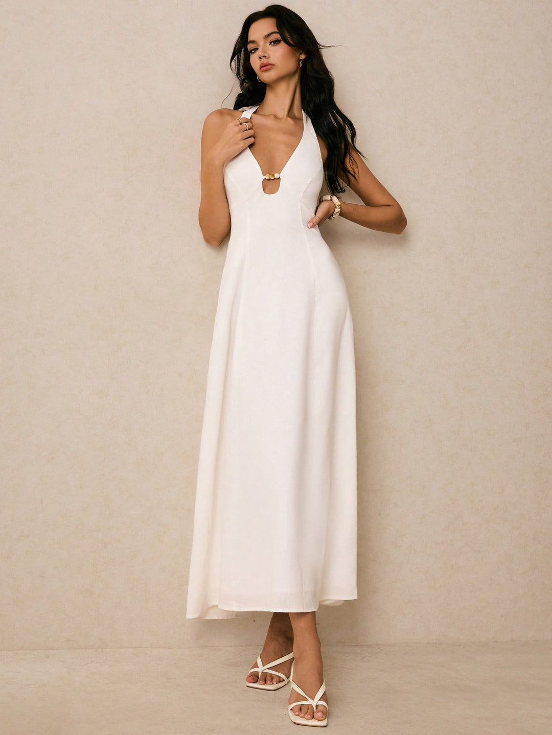 Rochie maxi SHEIN, alb