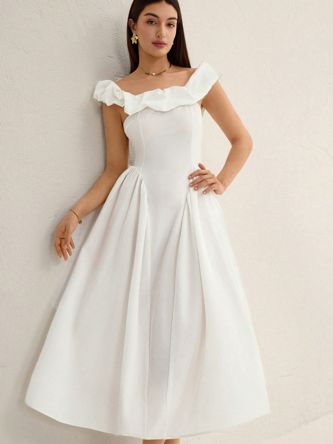 Rochie midi SHEIN, alb