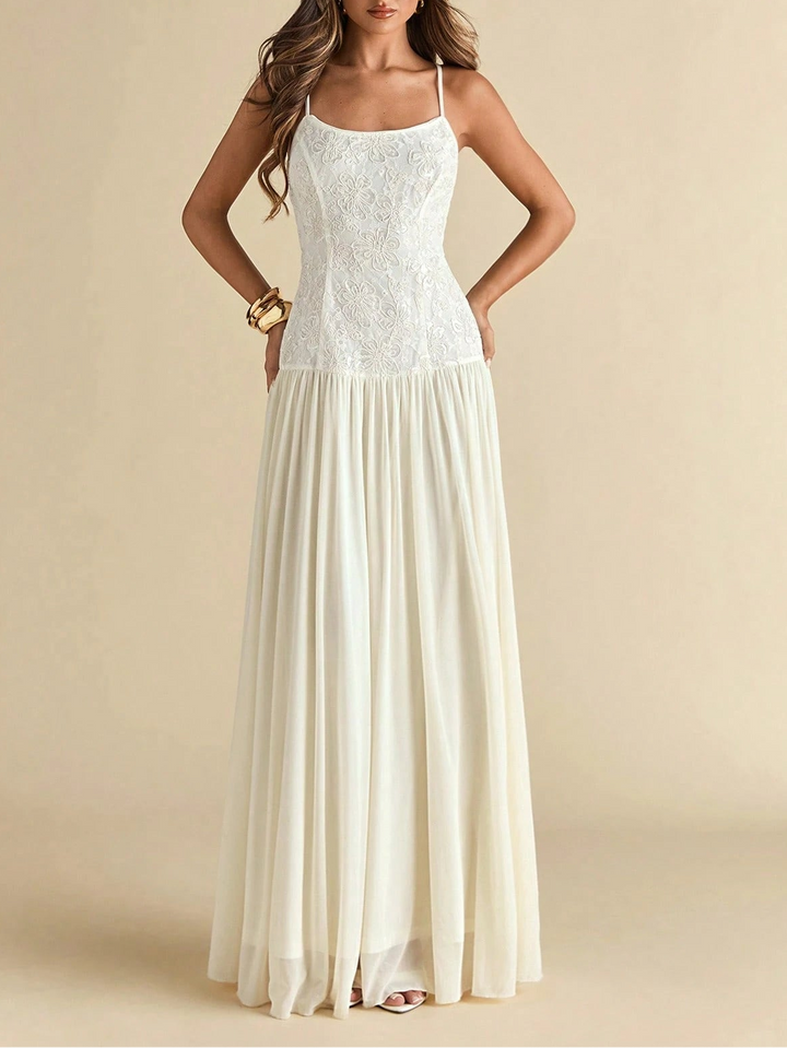 Rochie maxi SHEIN, crem