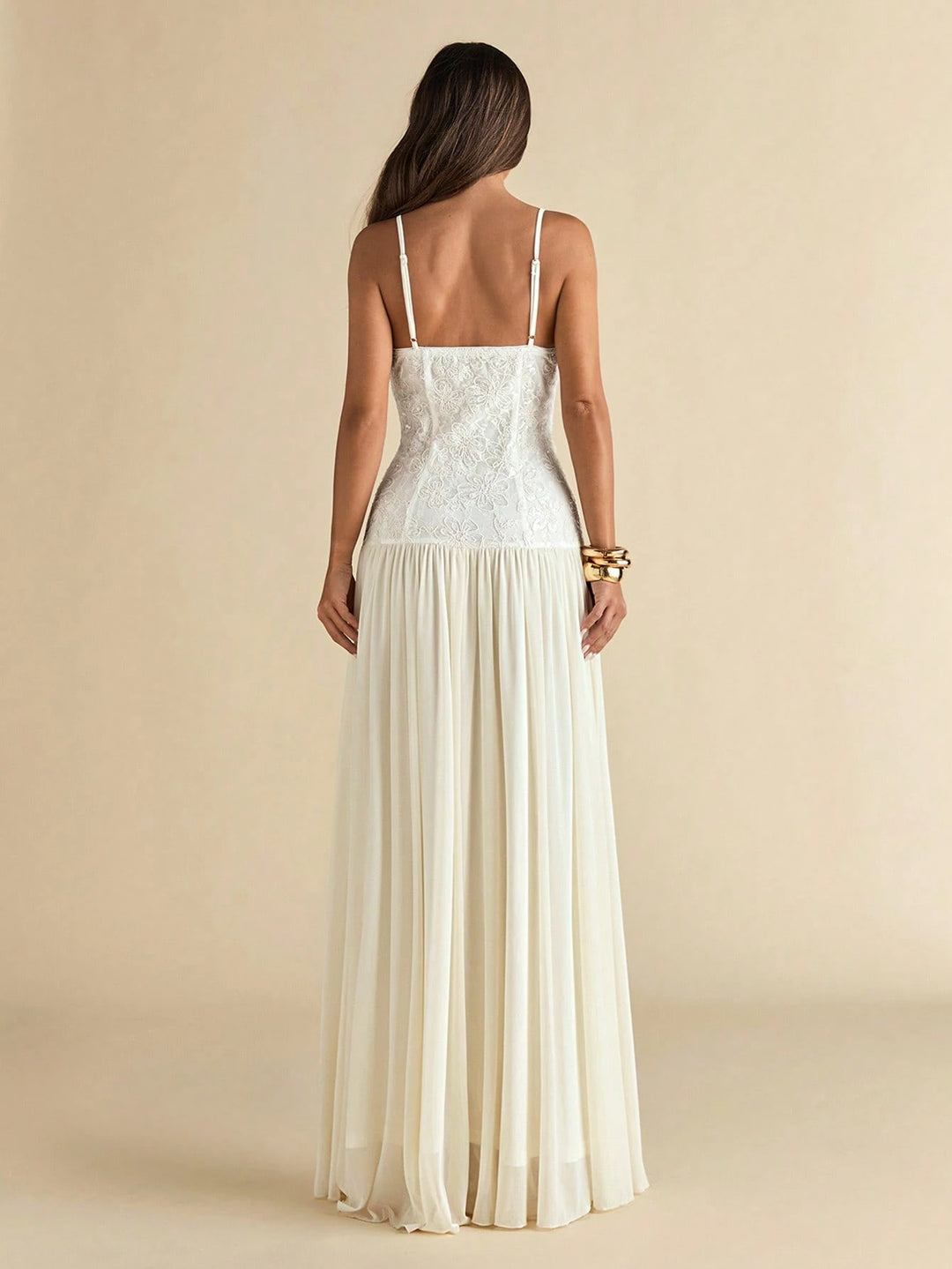 Rochie maxi SHEIN, crem