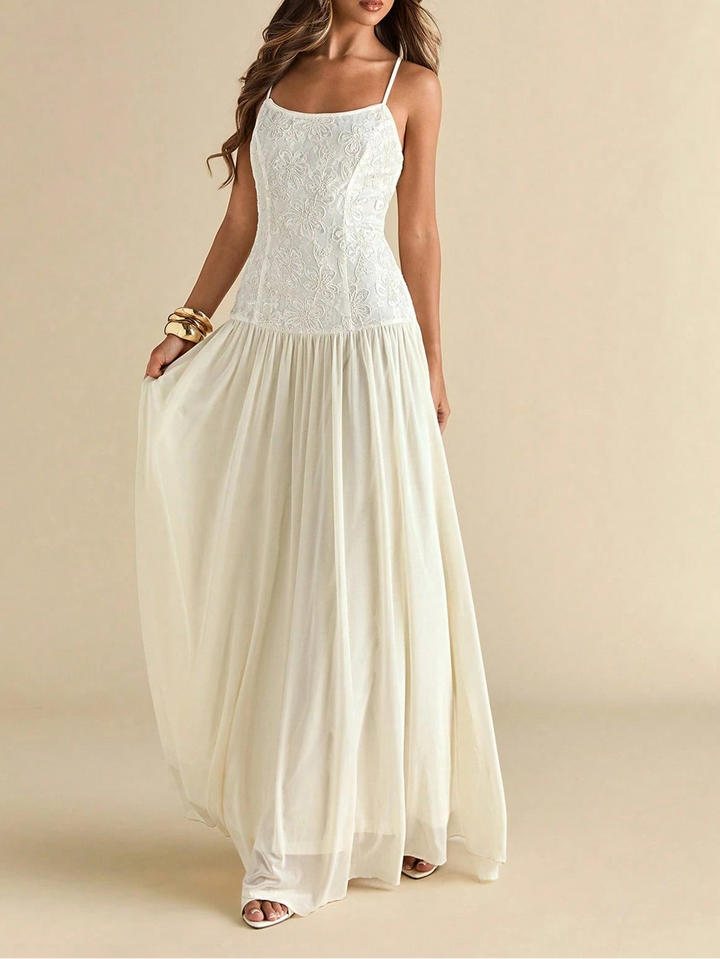 Rochie maxi SHEIN, crem