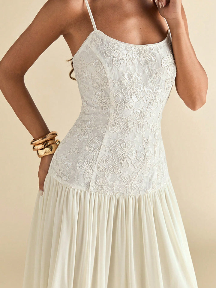 Rochie maxi SHEIN, crem