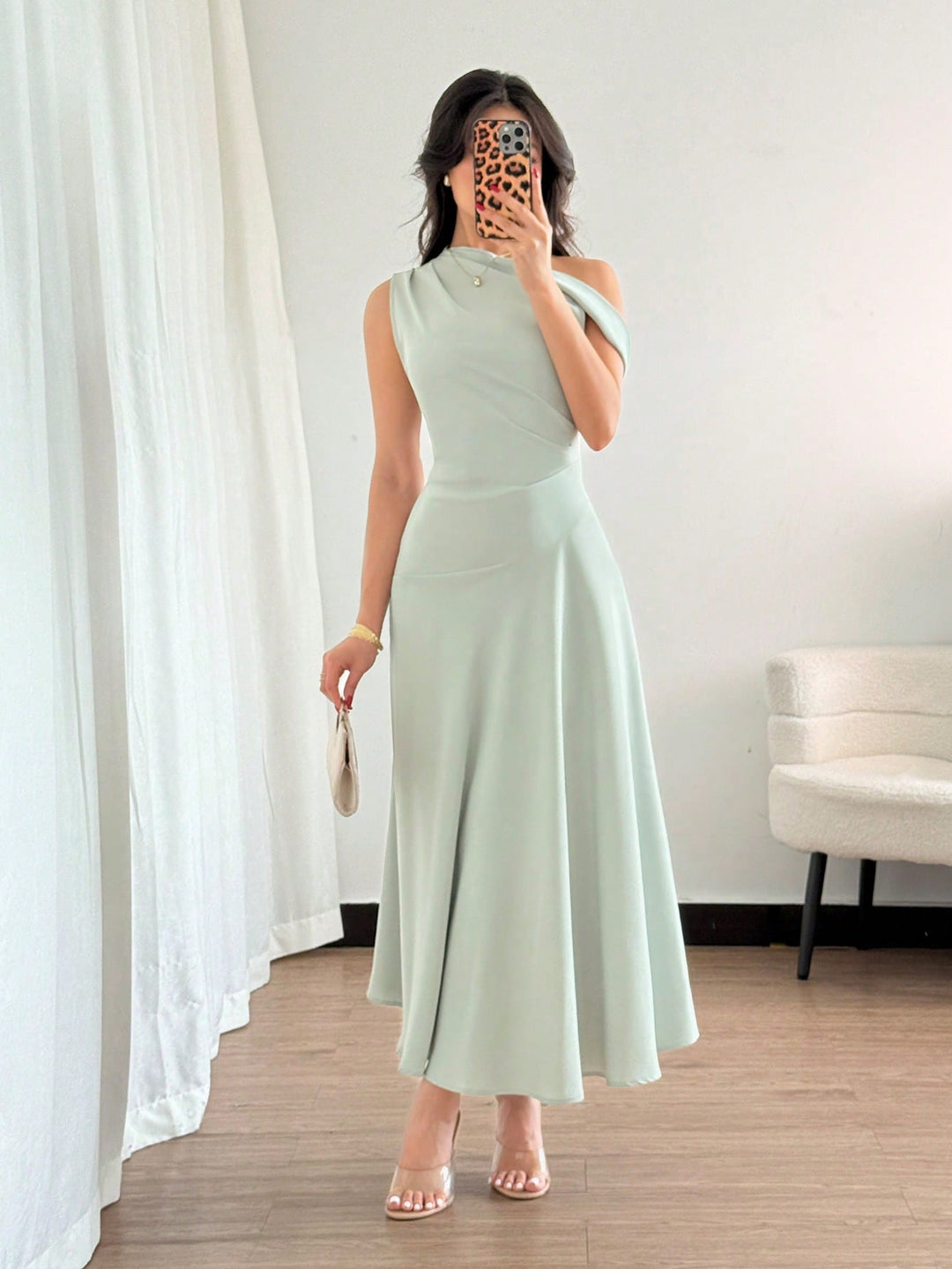 Rochie maxi SHEIN, verde