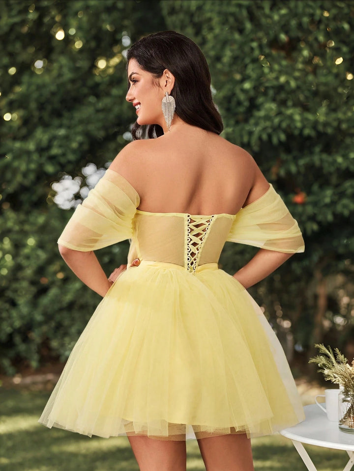 SHEIN mini ruha, sárga