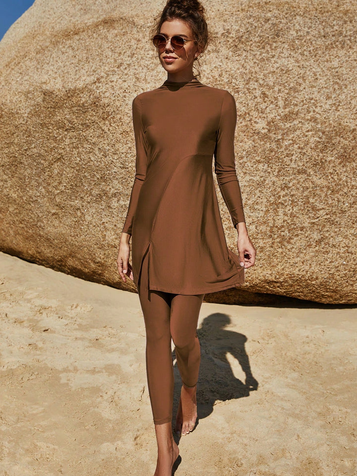Costum de baie SHEIN, maro