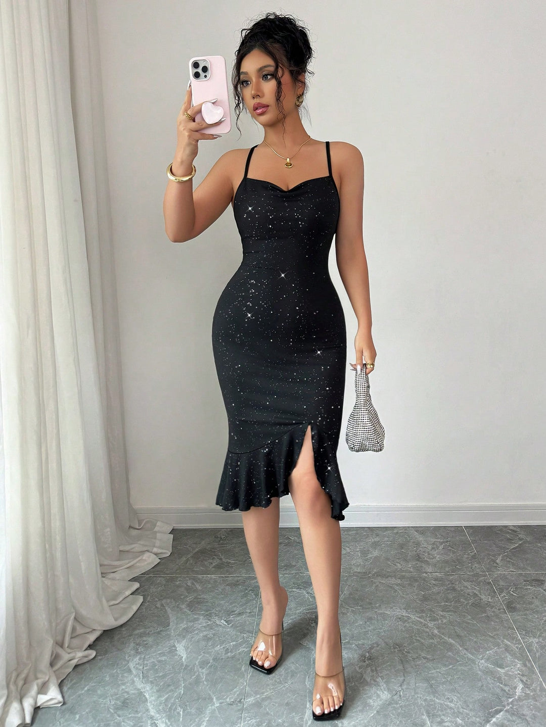 Rochie midi SHEIN, negru