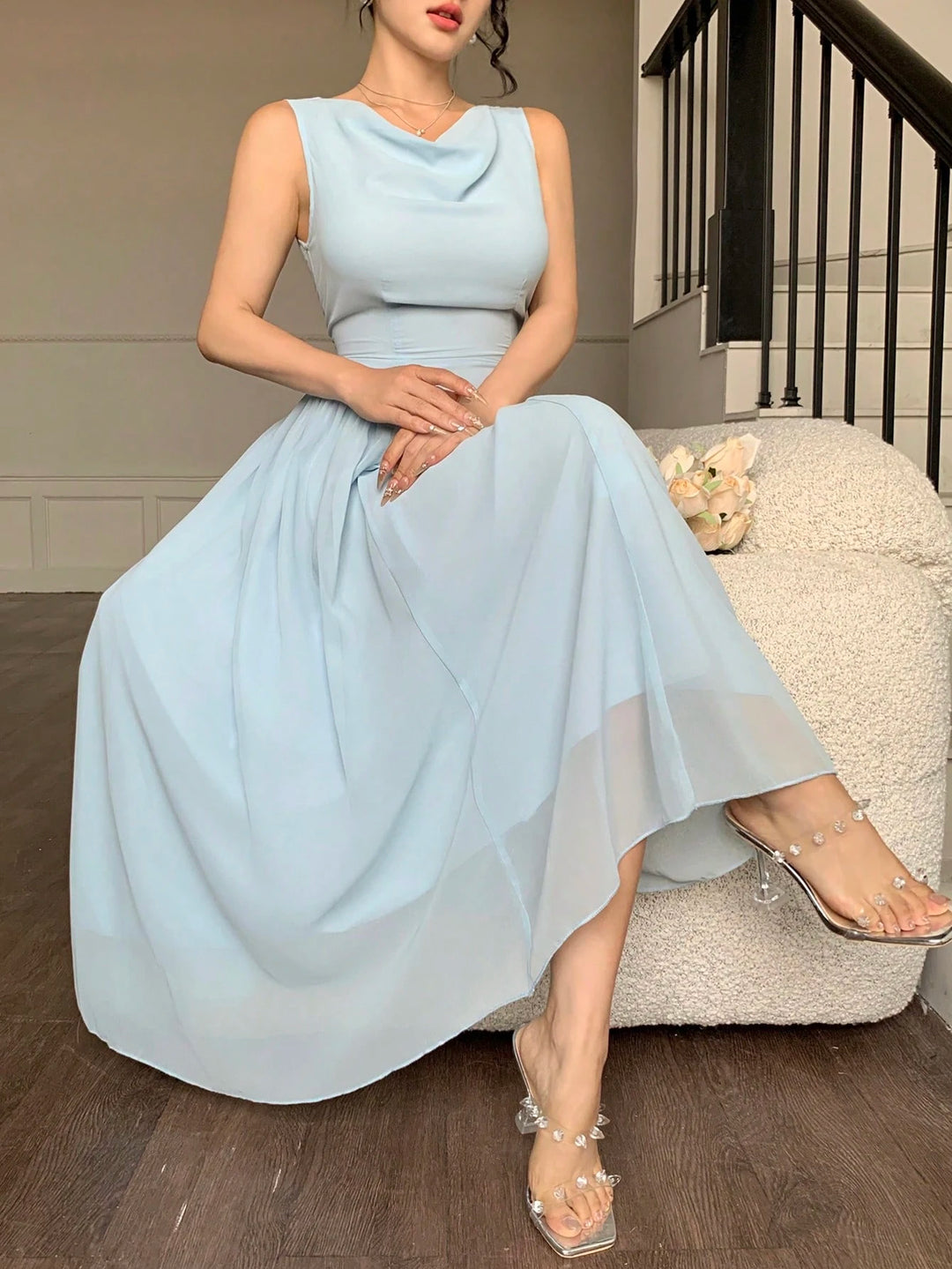 Rochie maxi SHEIN, albastru