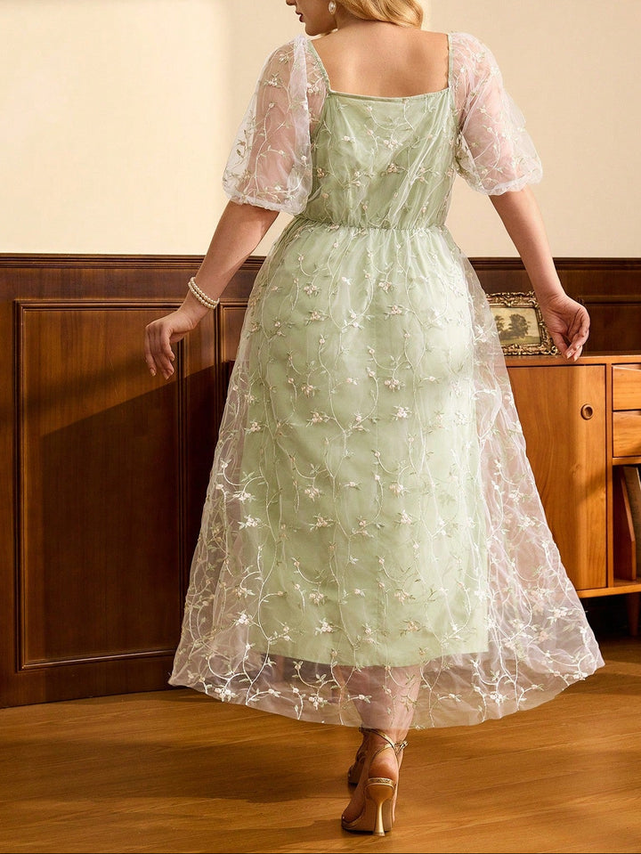 Rochie maxi Shein Curve+, verde
