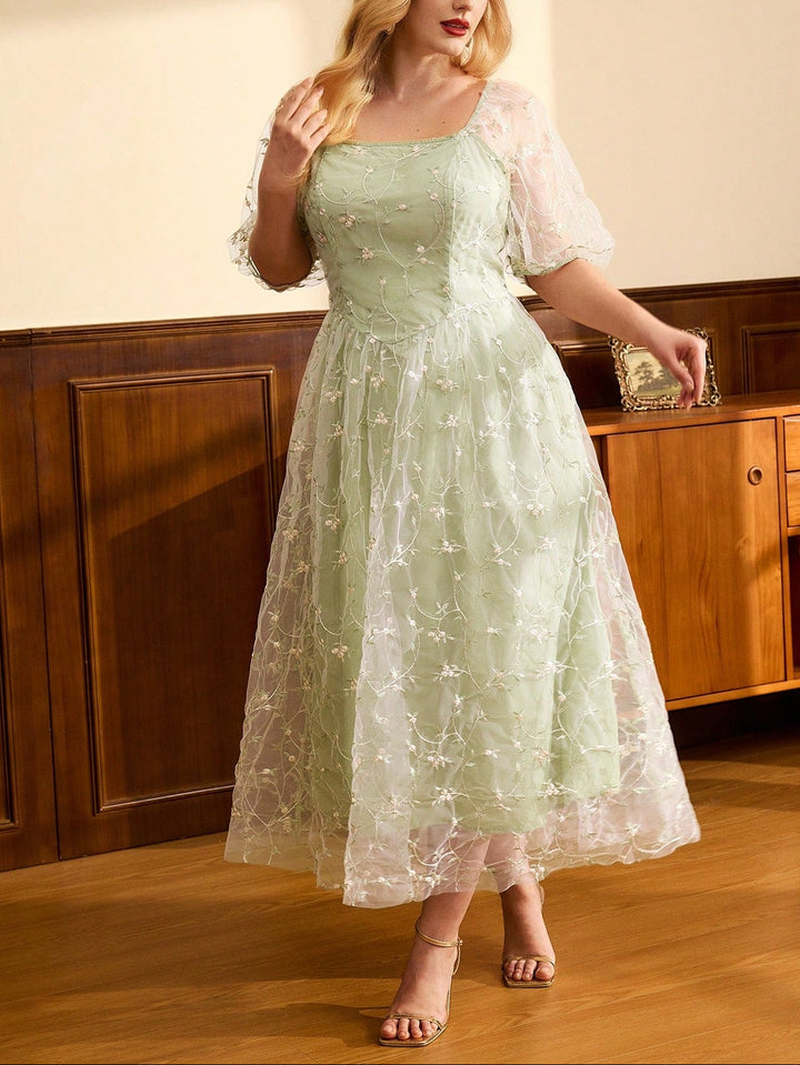 Rochie maxi Shein Curve+, verde