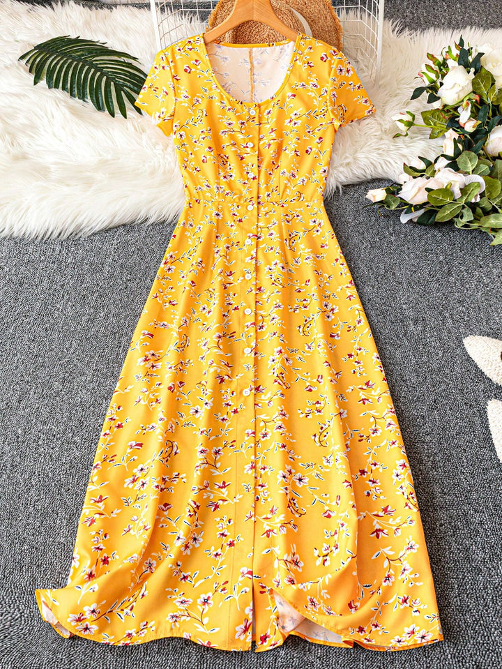 Rochie midi SHEIN, galben