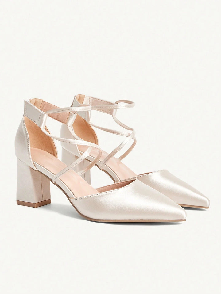 Pantofi cu toc SHEIN, crem