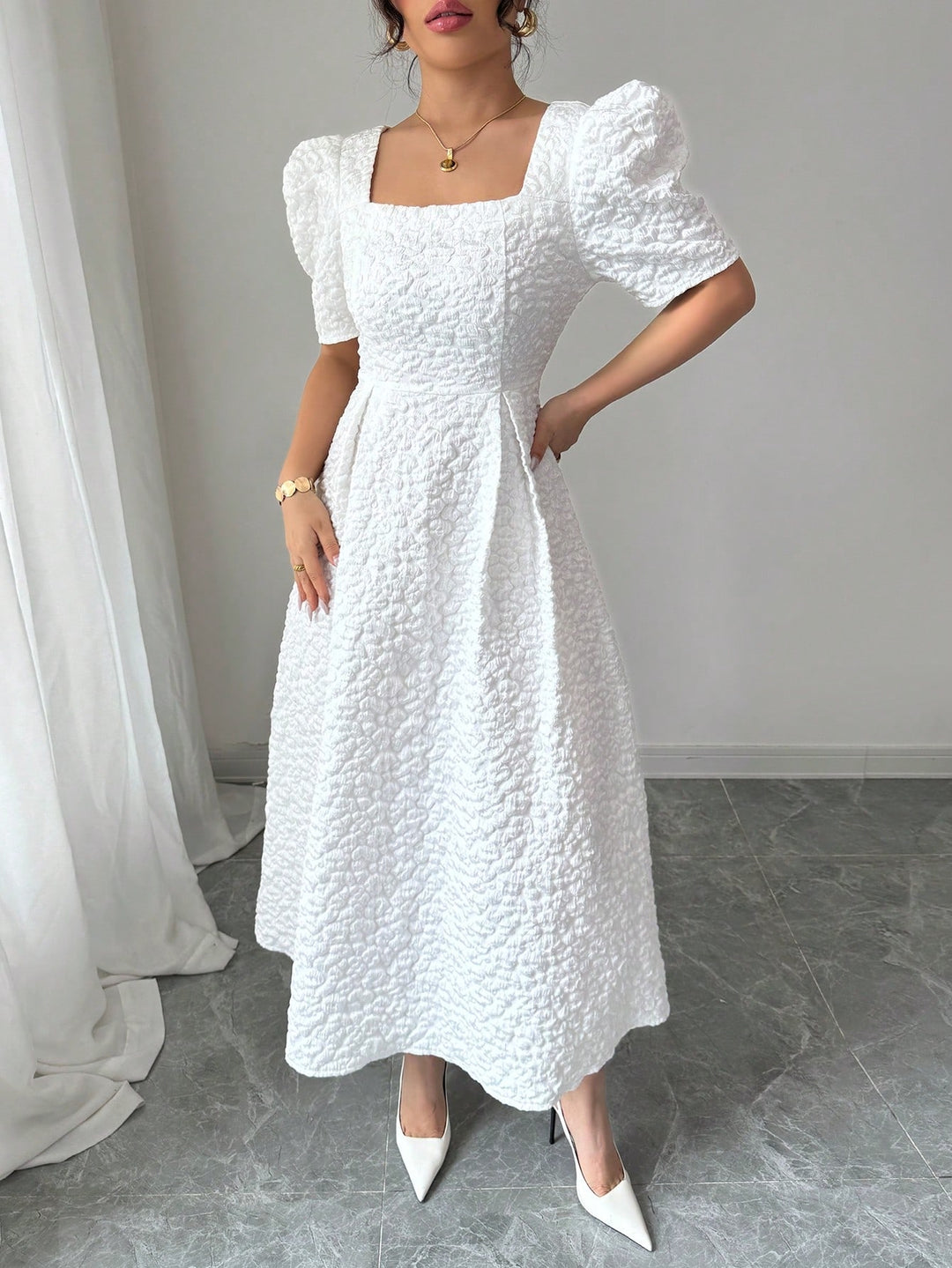 Rochie maxi SHEIN, alb