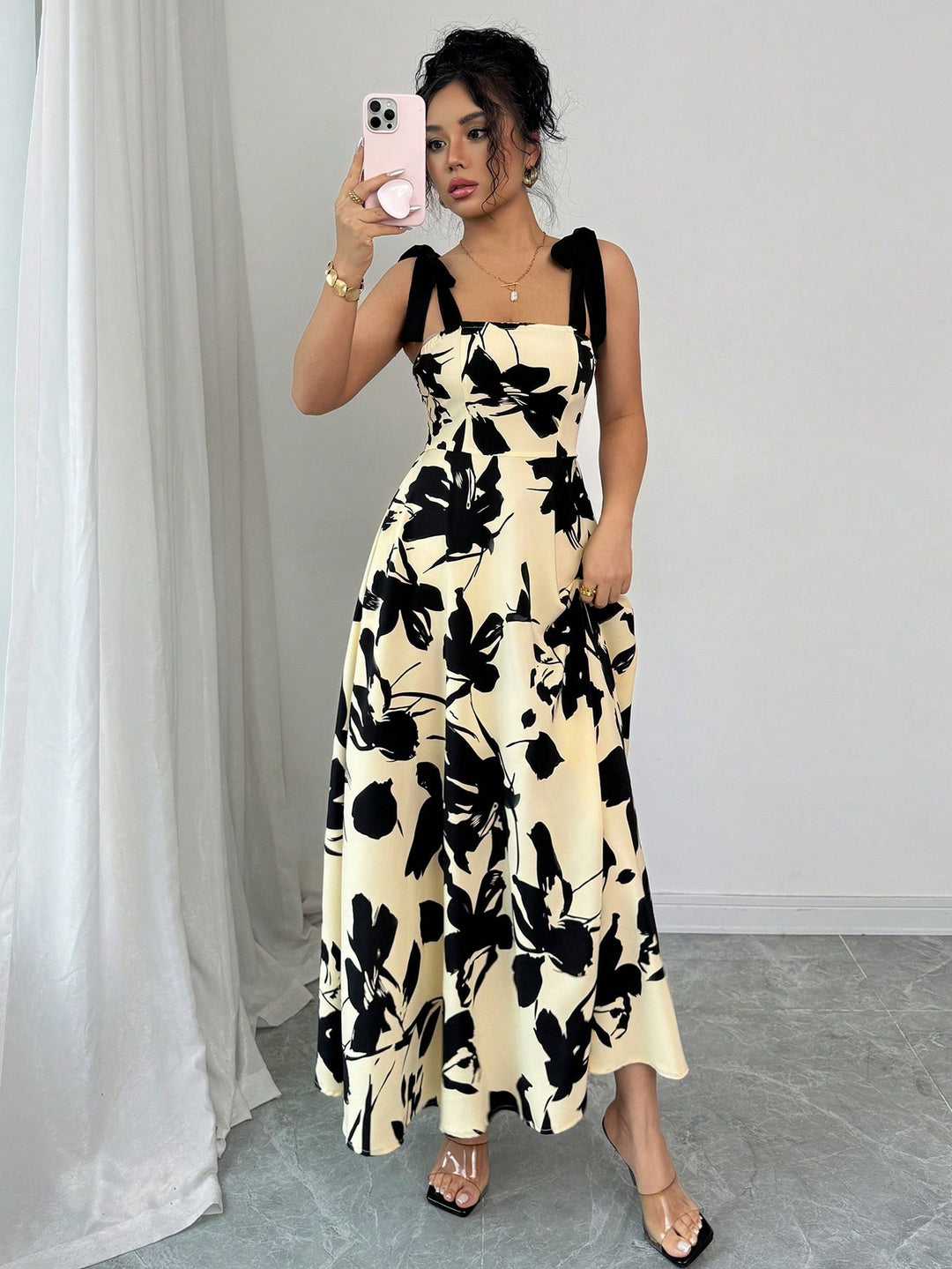 Rochie maxi SHEIN, bej