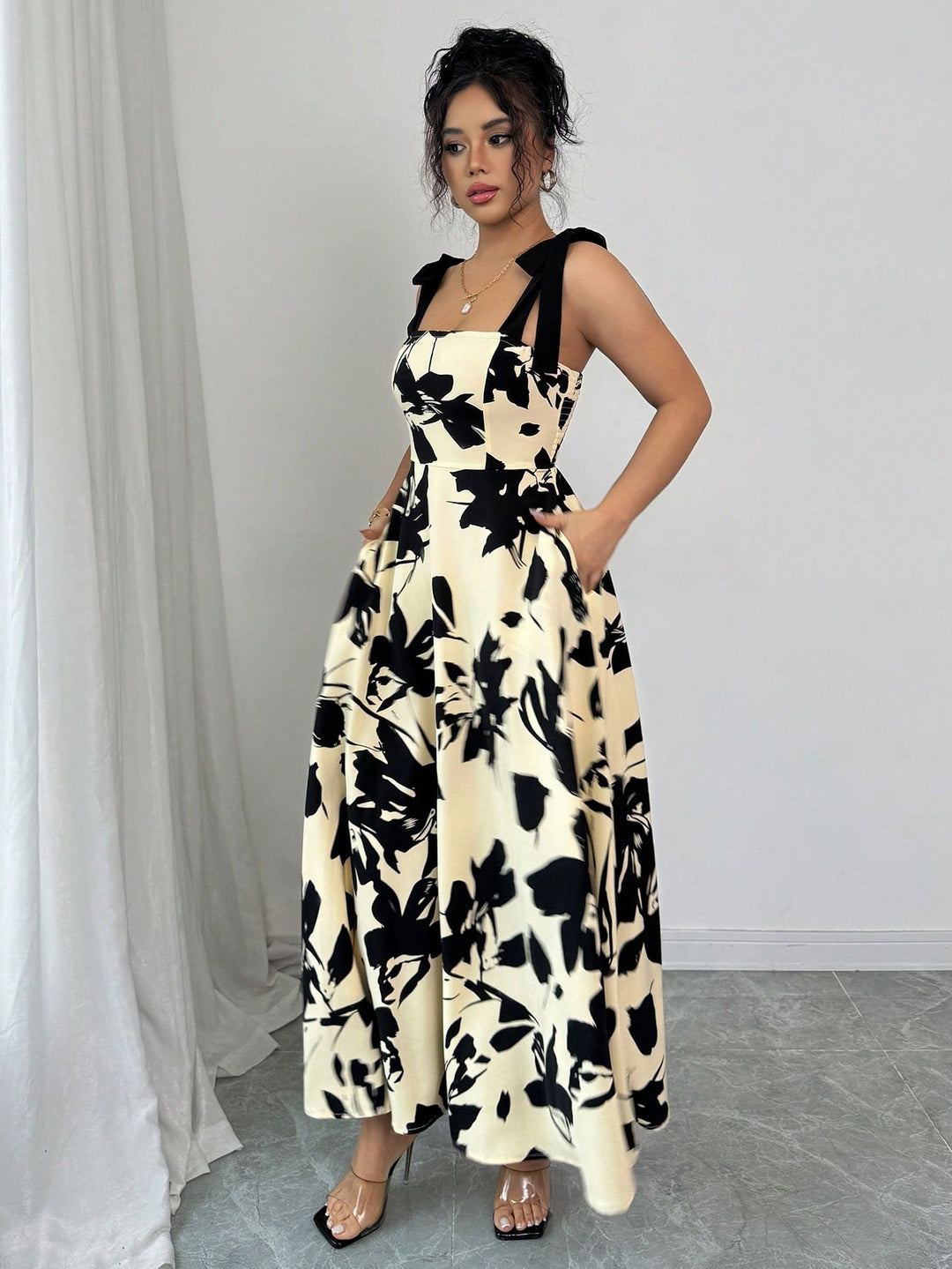 Rochie maxi SHEIN, bej