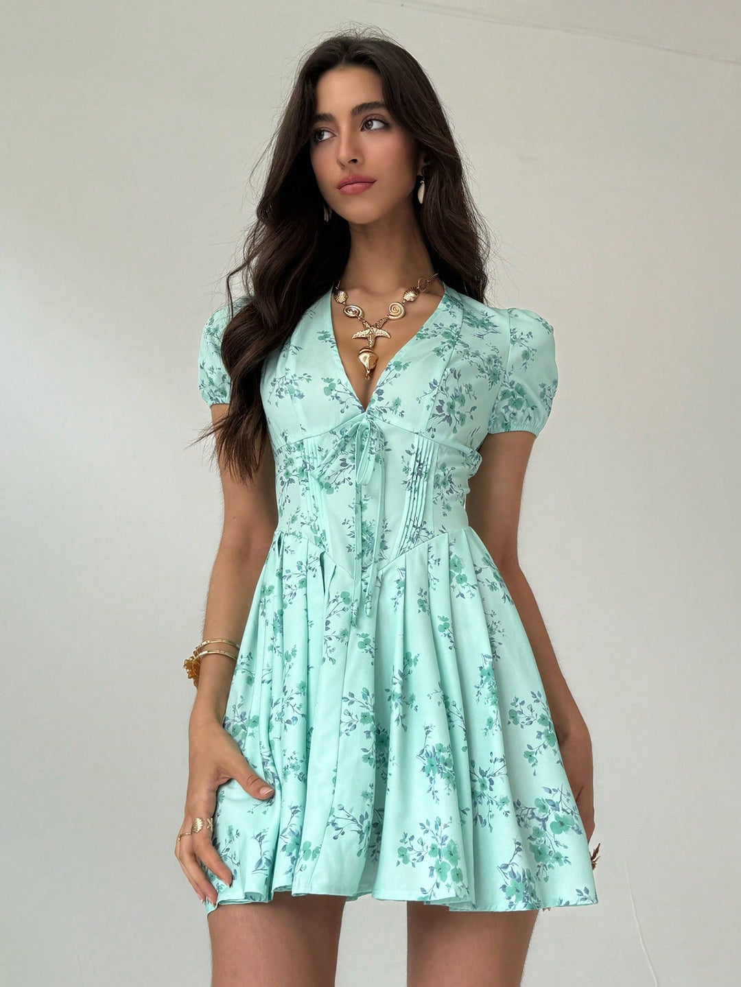 Rochie mini SHEIN, verde