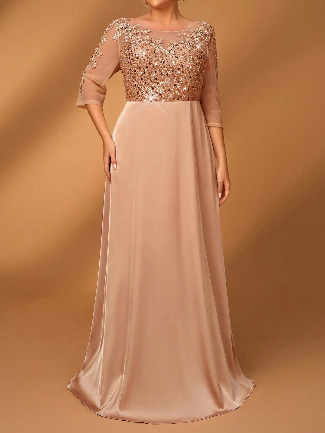 Rochie maxi SHEIN, bej