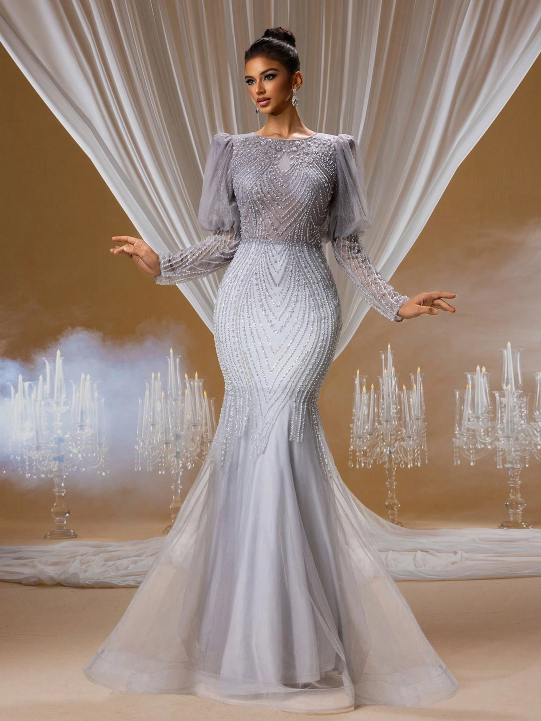Rochie de ocazie SHEIN, gri