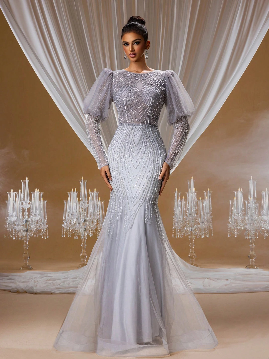 Rochie de ocazie SHEIN, gri