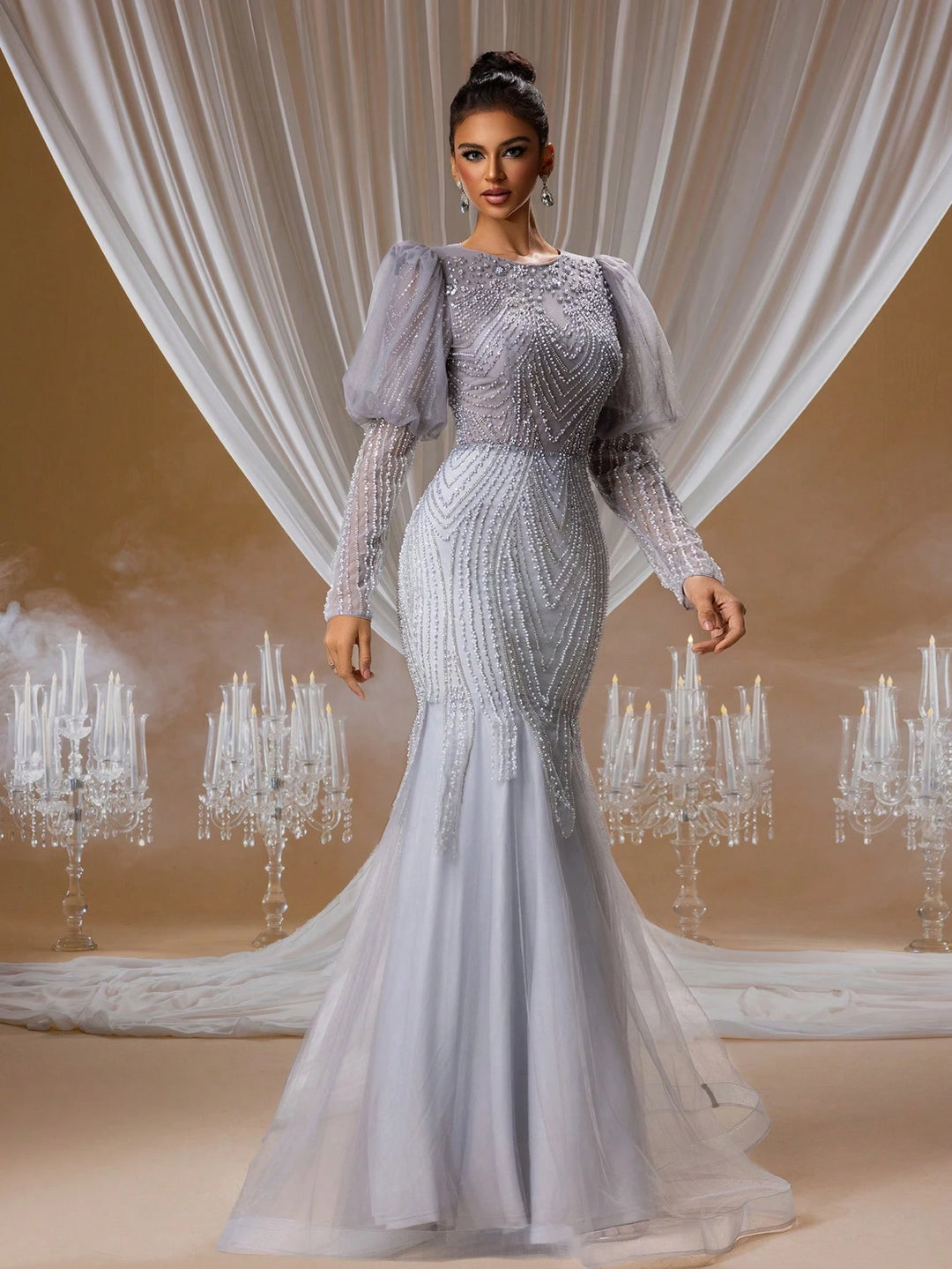 Rochie de ocazie SHEIN, gri