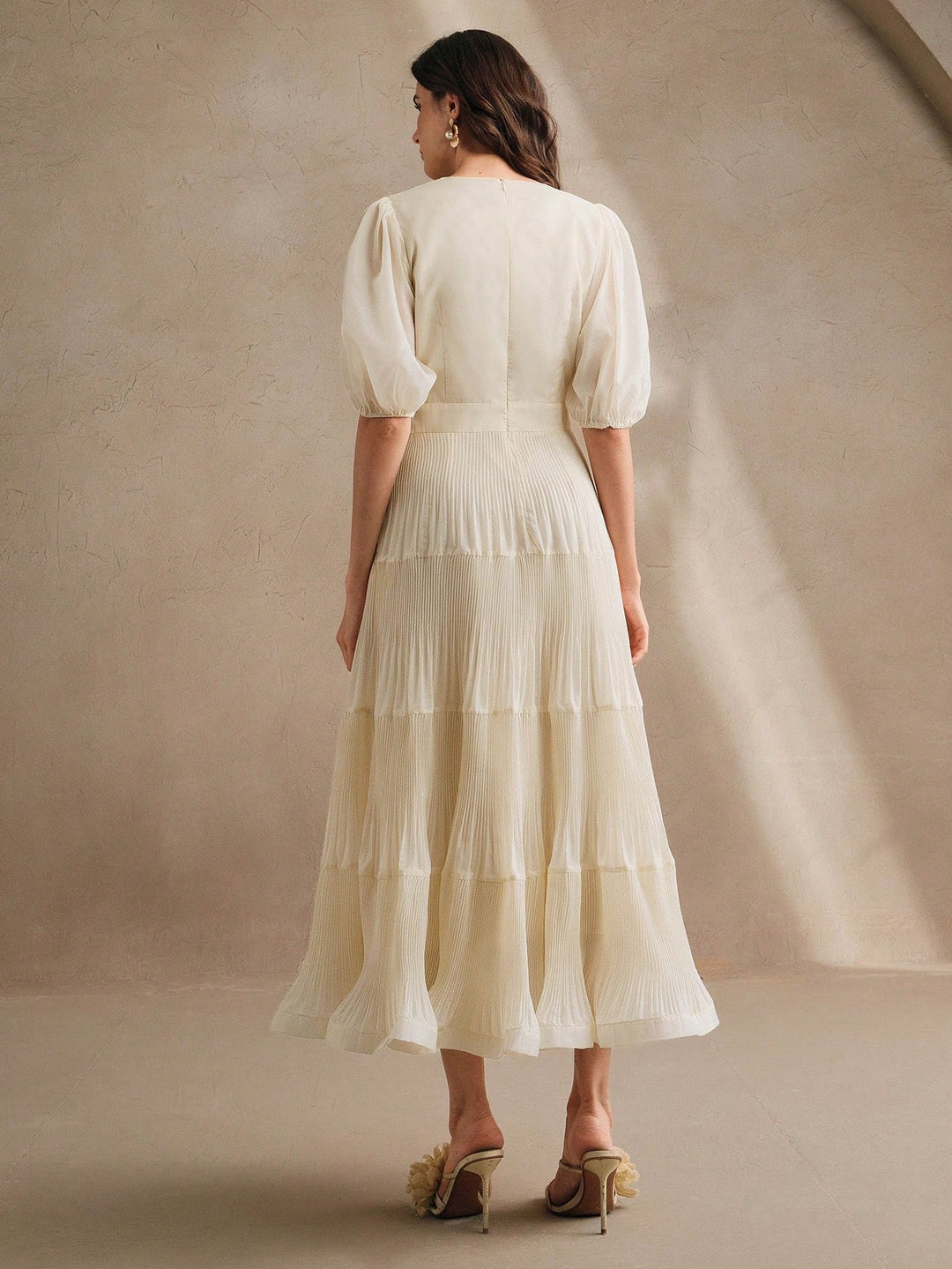 Rochie maxi SHEIN, crem