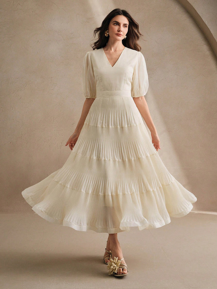 Rochie maxi SHEIN, crem