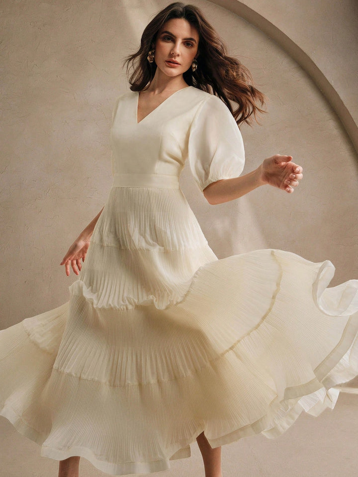 Rochie maxi SHEIN, crem
