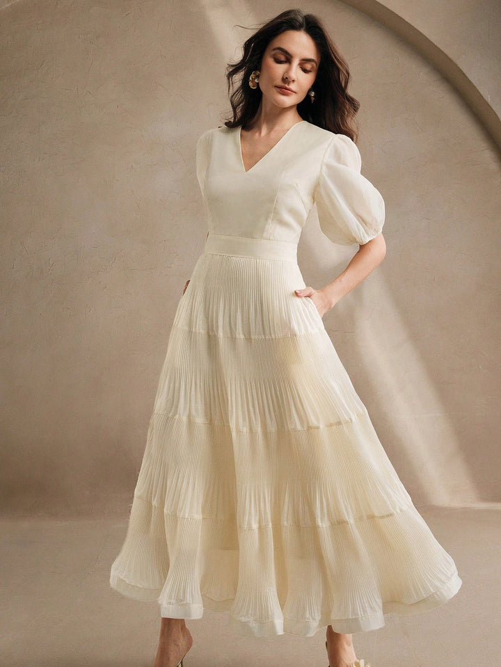Rochie maxi SHEIN, crem