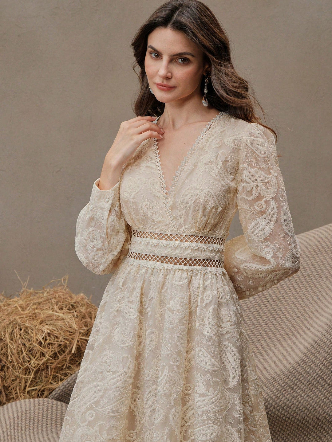 Rochie maxi SHEIN, crem